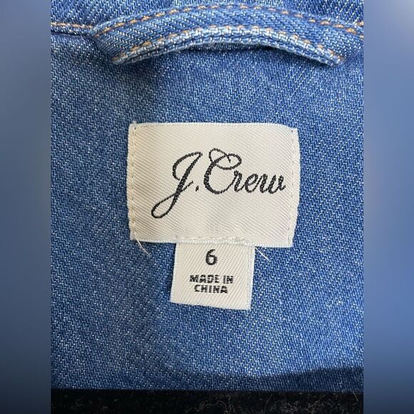 J. Crew Blue Jean Cinched Waist Denim Jumpsuit Size 6 - Picture 10 of 13